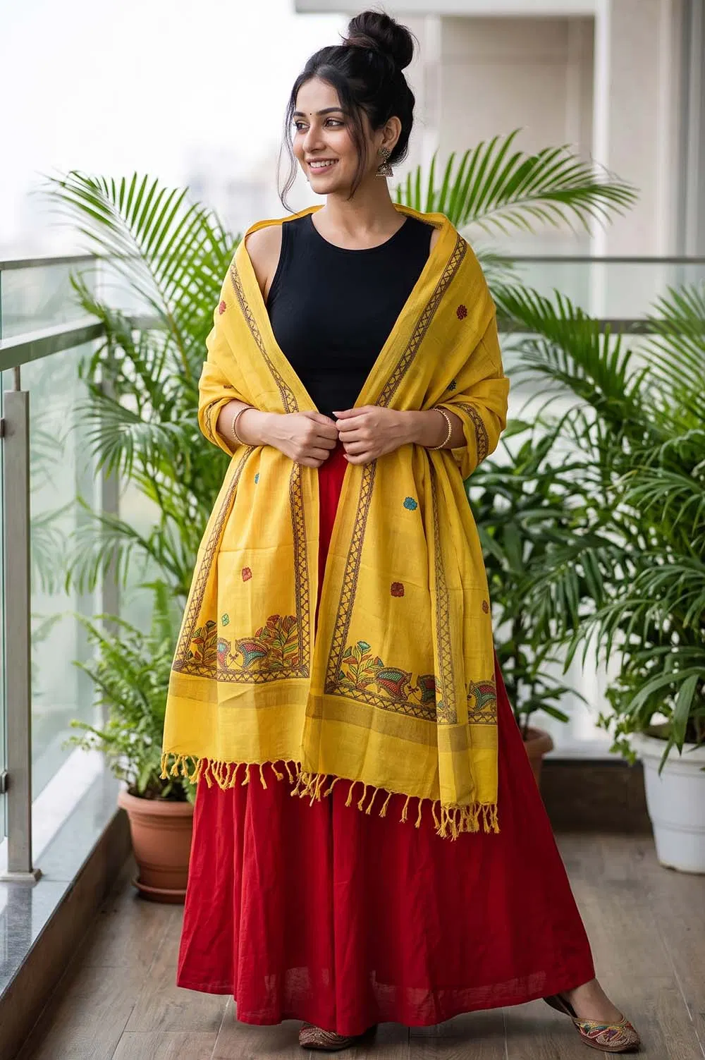 Madhubani Hand Painted Dupatta