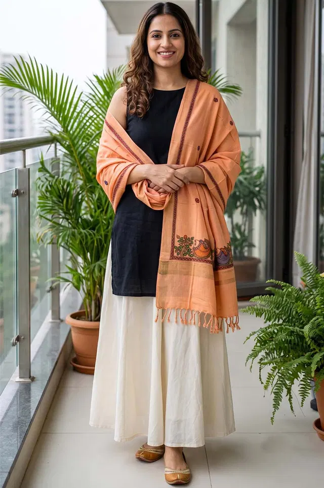 Madhubani Hand Painted Dupatta