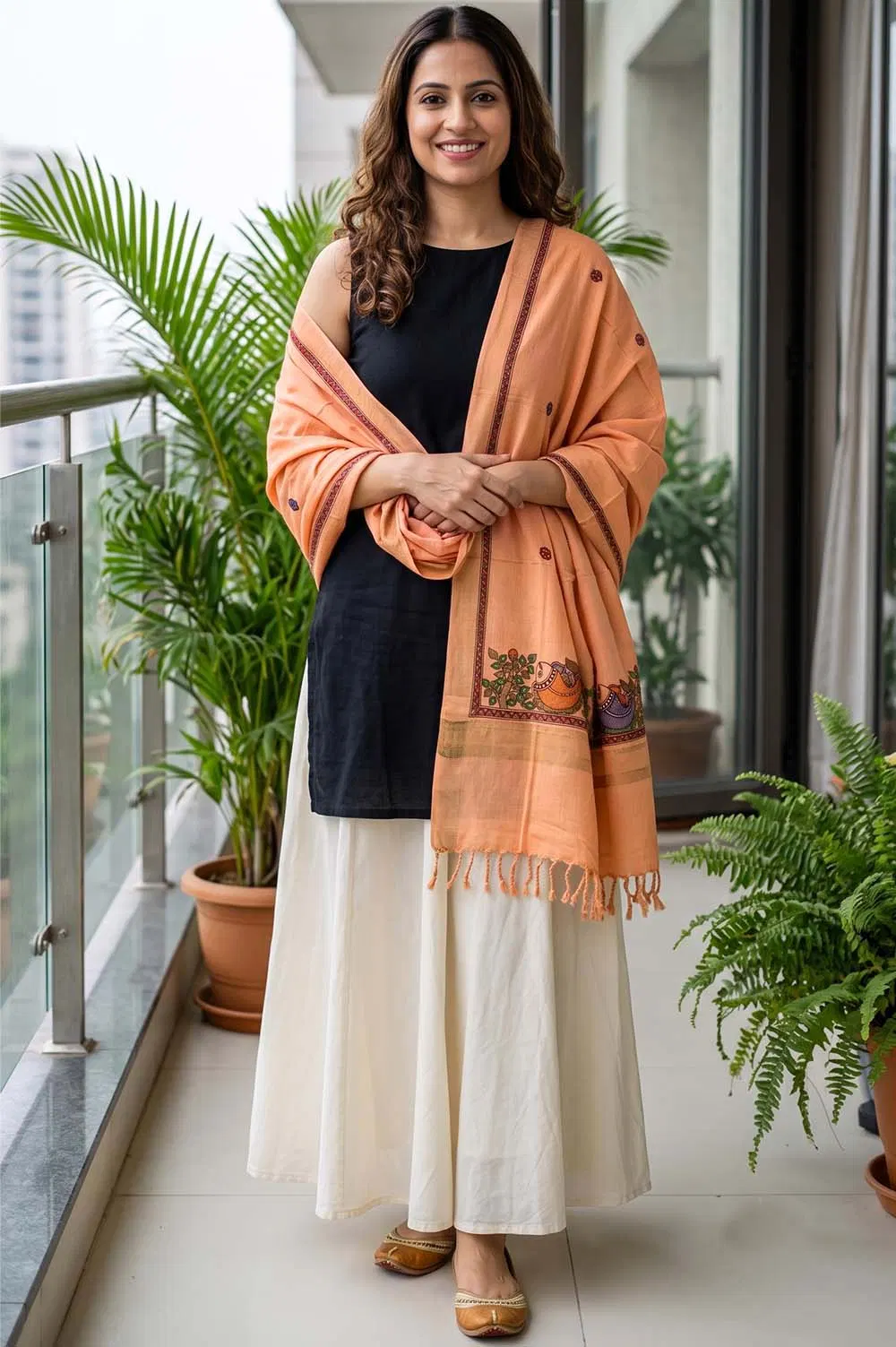 Madhubani Hand Painted Dupatta