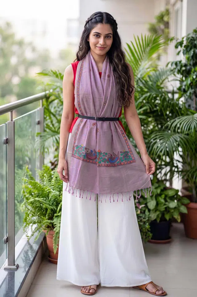 Madhubani Hand Painted Dupatta