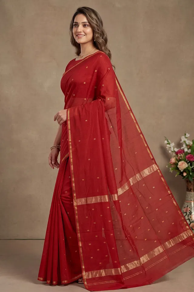 Maheshwar Handloom Cotton-Silk Saree