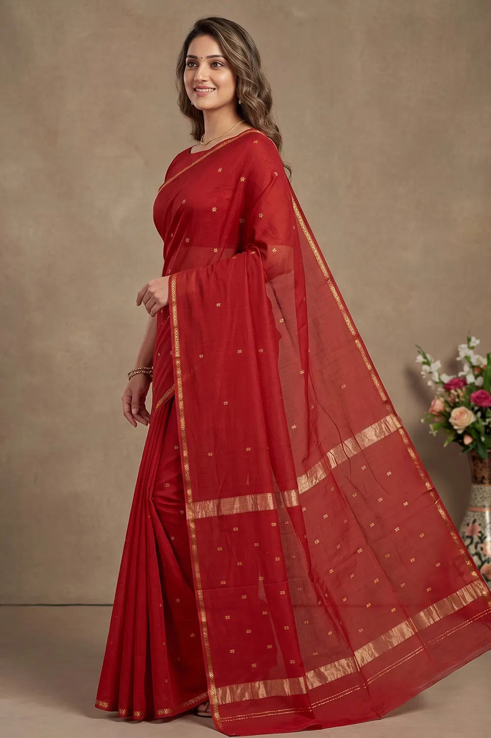 Maheshwar Handloom Cotton-Silk Saree