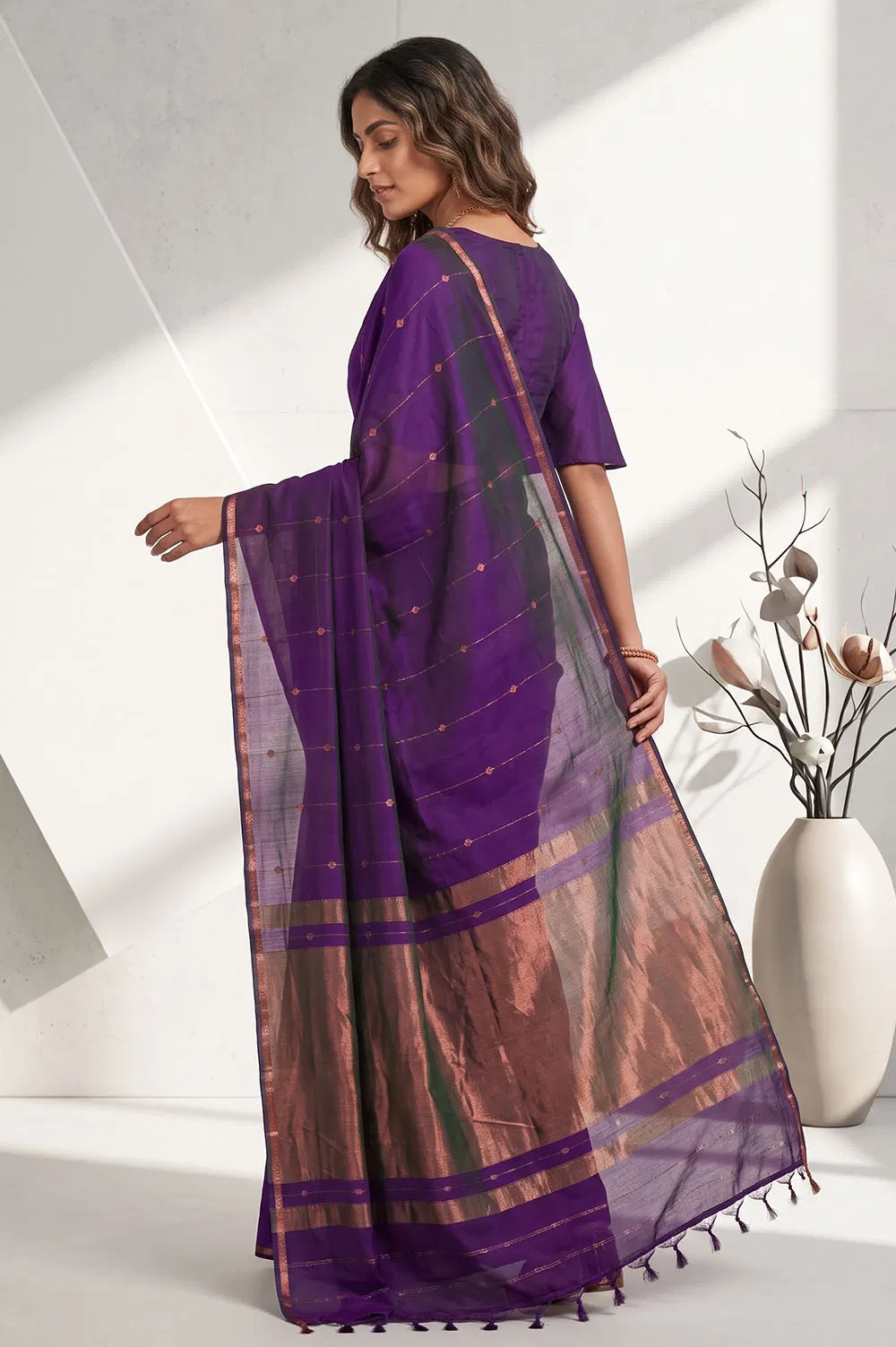 Maheshwar Handloom Cotton-Silk Saree