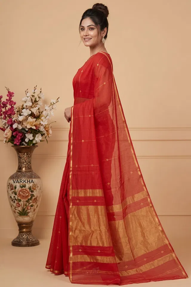 Maheshwar Handloom Cotton-Silk Saree
