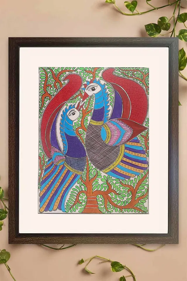 Madhubani Painting Peacock (14*18 Inches)
