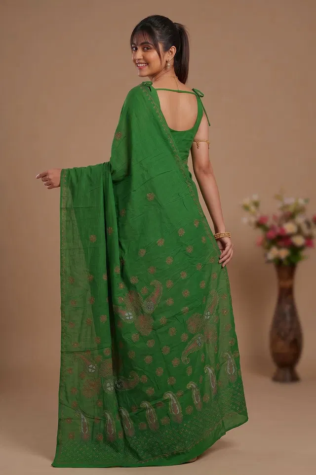Lucknow Chikankari Hand Embroidered Saree