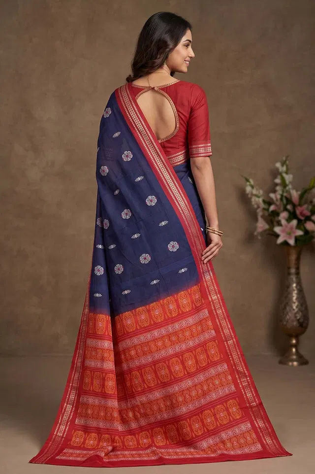 Bomkai Handloom Cotton Saree Grand Pallu