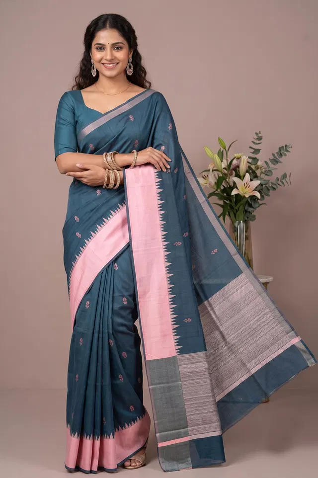 Kosa/Champa - Pure Dupion Tussar Handloom Silk Saree