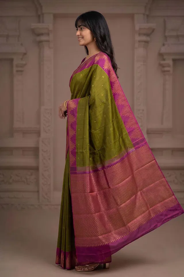 Blue Kancheepuram Pure Silk (Patli Pallu Saree)