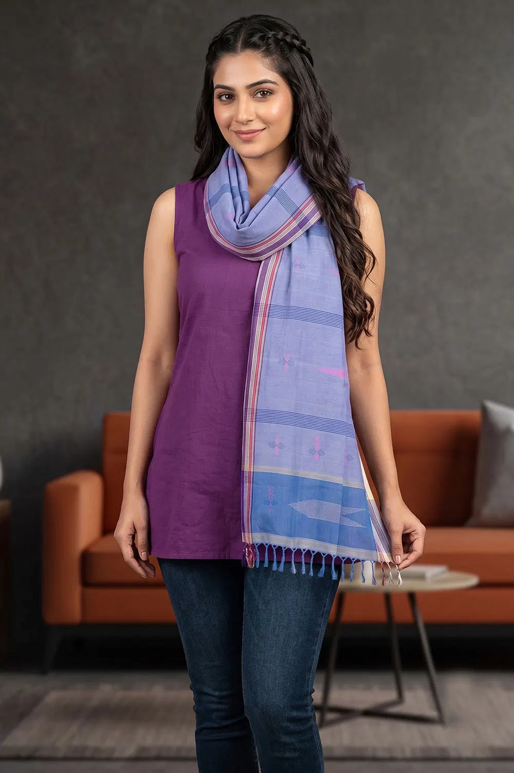 Kasuti Hand Embroidery on Ilkal Handloom Dupatta