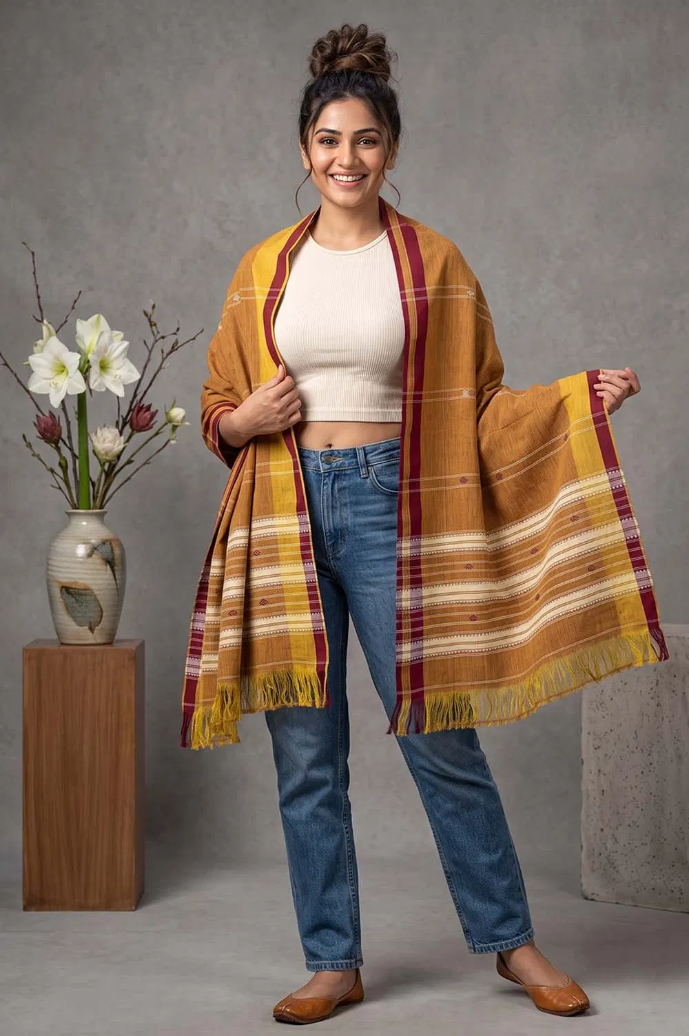 Organic Dyed Kotpad Pure Hand Spun Cotton Dupatta