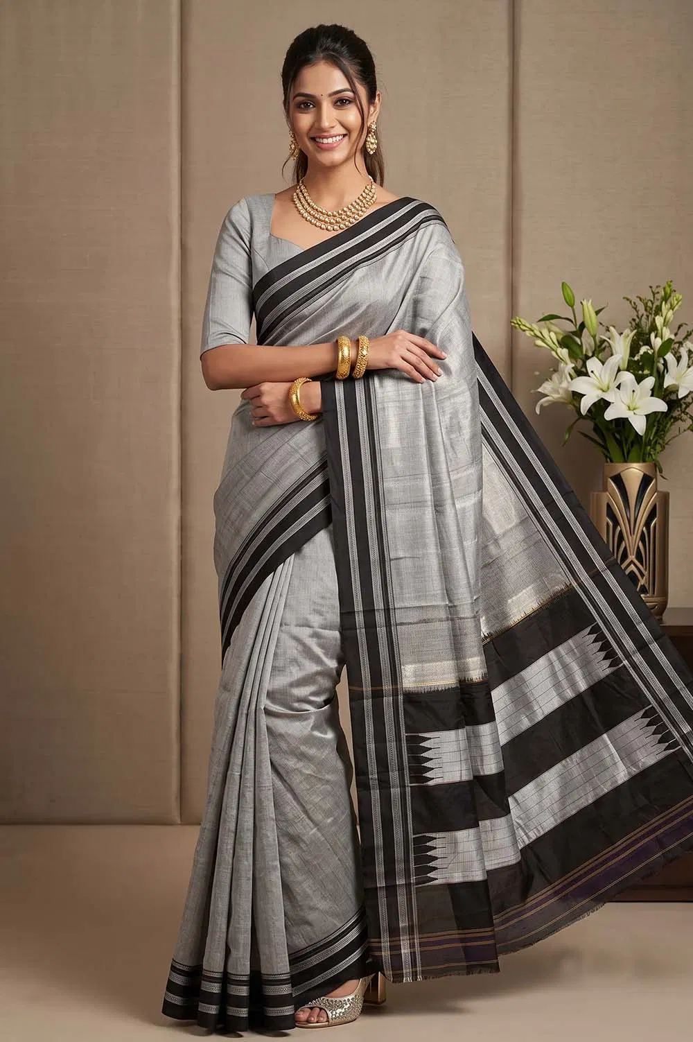 Ilkal Authentic Handloom Cotton-Silk Saree