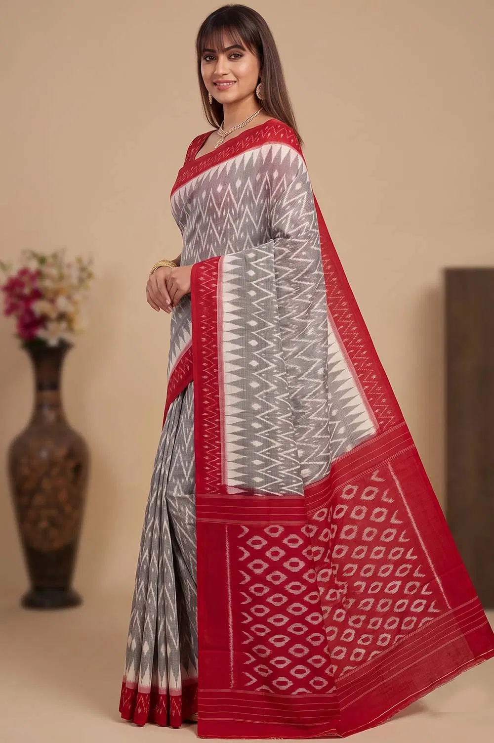 Pochampally Double Ikat Pure Cotton Saree