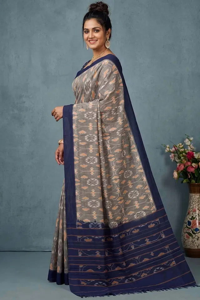 Pochampally Double Ikat Pure Cotton Saree