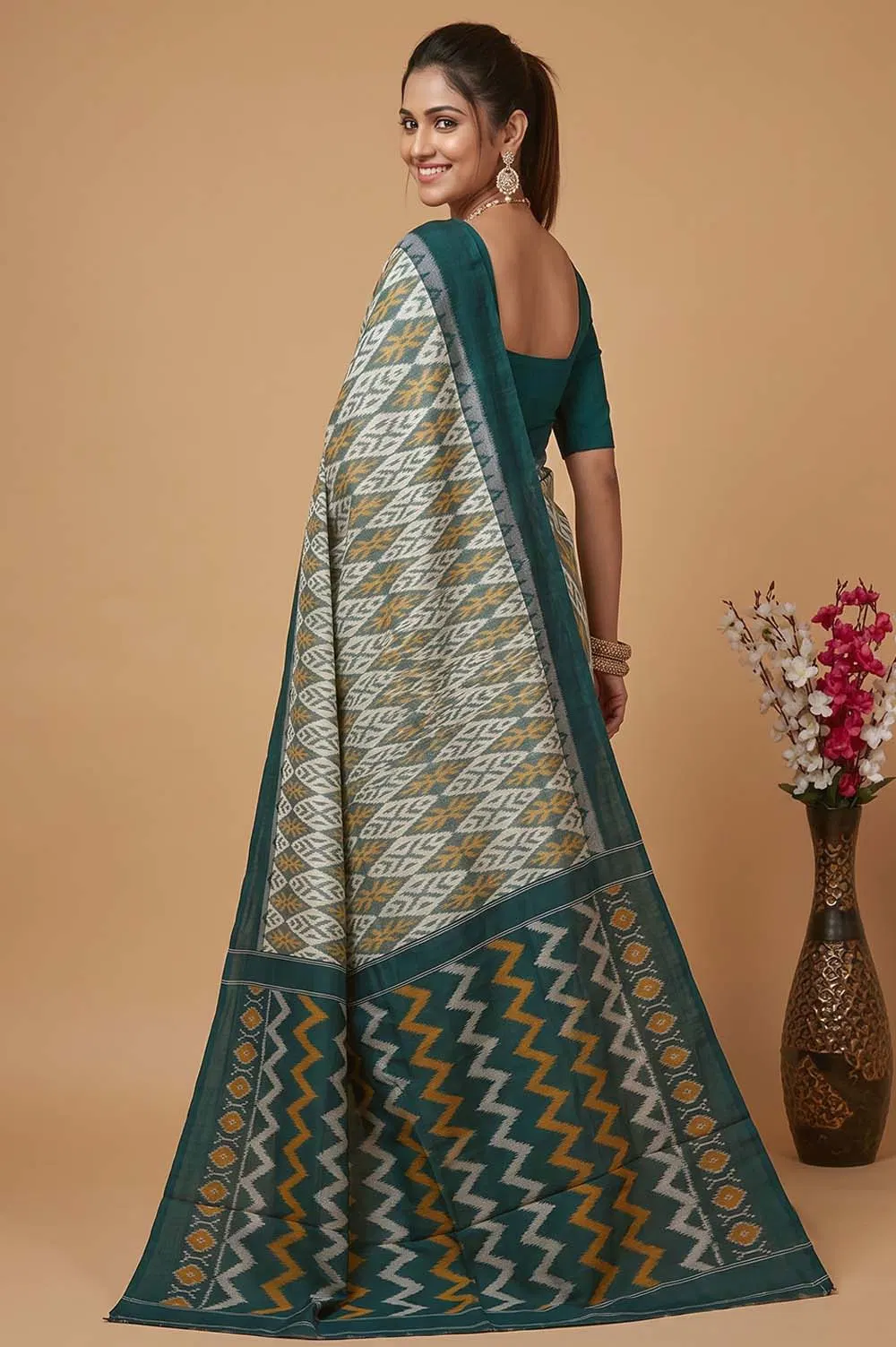 Pochampally Double Ikat Pure Cotton Saree
