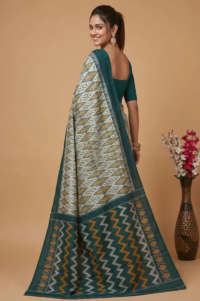 Pochampally Double Ikat Pure Cotton Saree