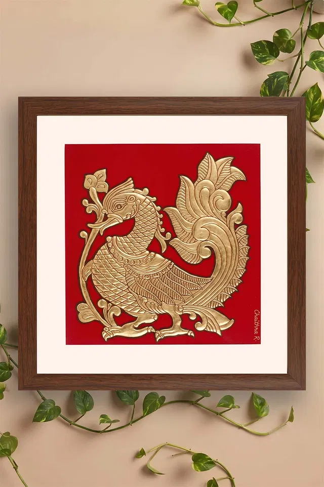 Anna Pakshi Mysore Painting -22KT Gold Leaf (10*10) Inches