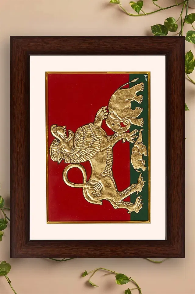 Gaja Shima Mysore Painting (22KT Gold Leaf) 9x12 Inches