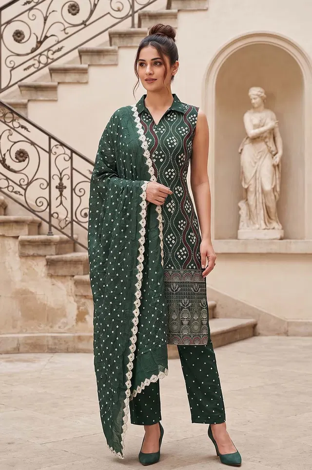 Jamnagari Bandhani Salwar Suit Dress Material