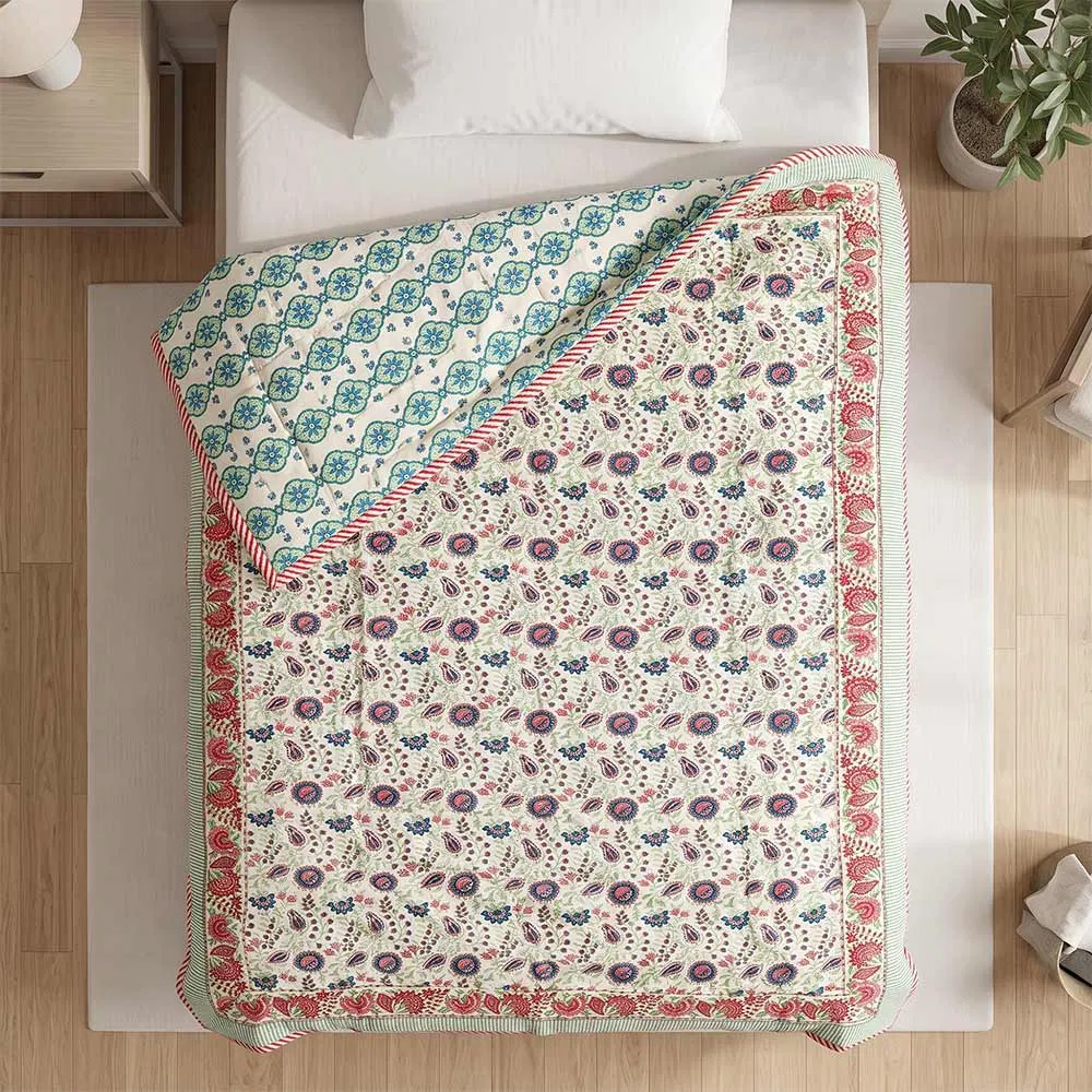 Bagru Hand Block Printed Comforter (5x7.5Ft)