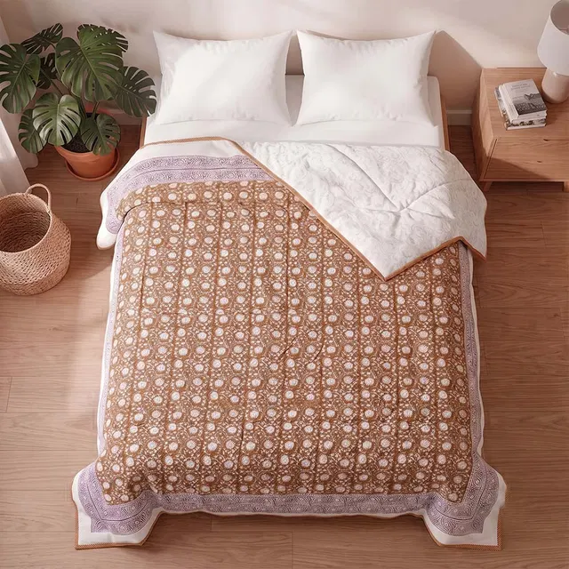 Bagru Hand Block Printed Comforter (9 x 7.5Ft)