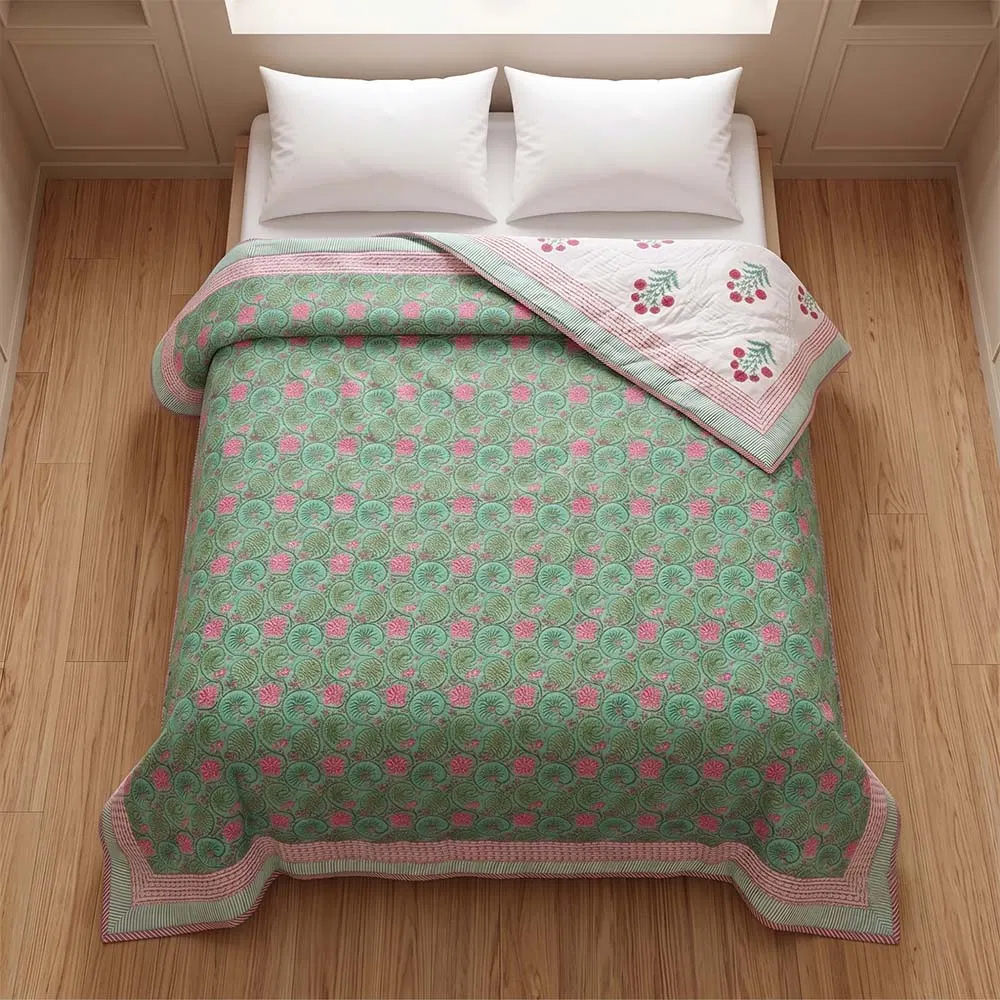 Bagru Hand Block Printed Comforter (9 x 7.5Ft)