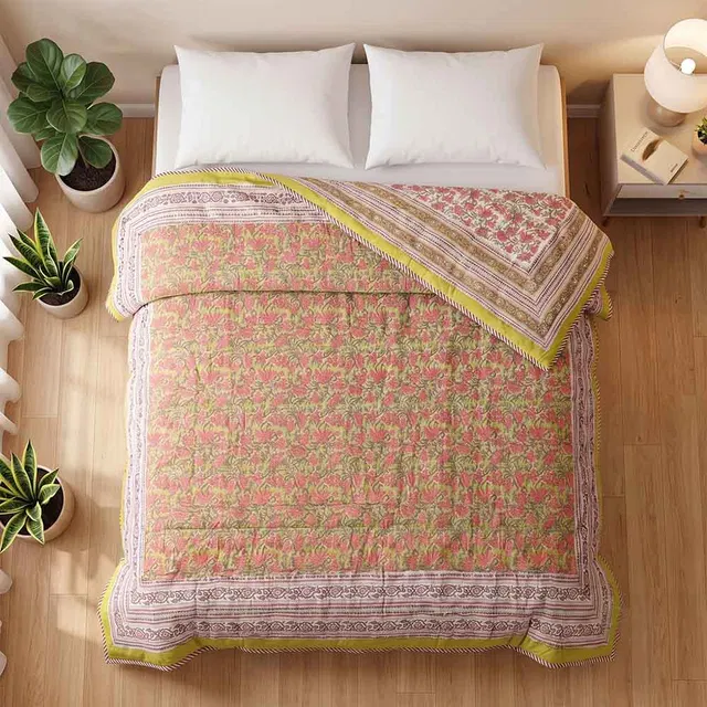 Bagru Hand Block Printed Comforter (9 x 7.5Ft)