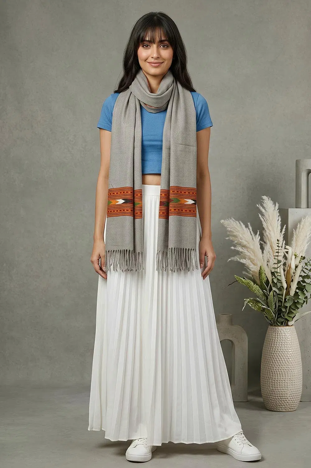 Kullu Pure Wool Handloom Muffler