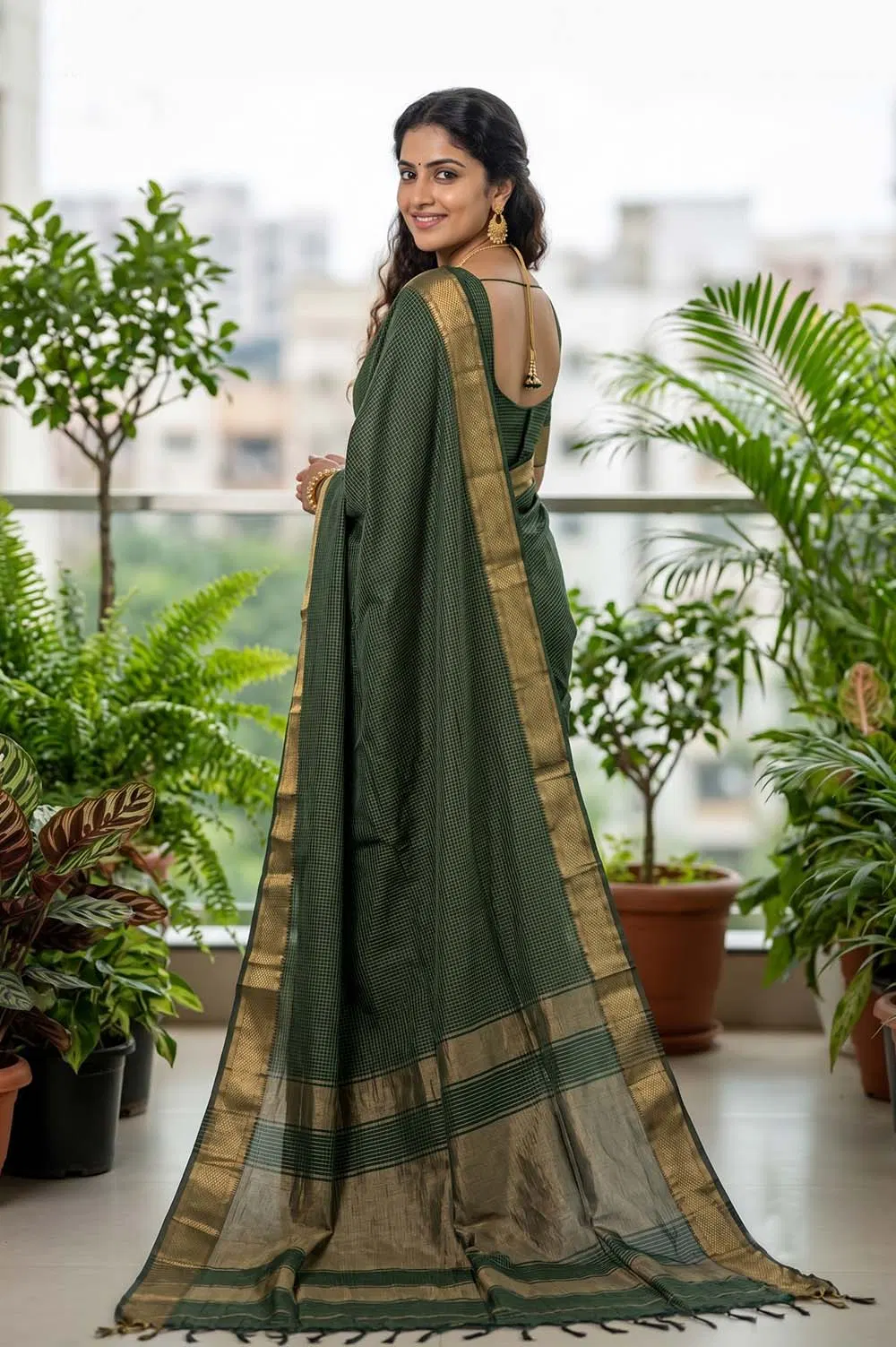 Maheshwar Handloom Cotton-Silk Saree
