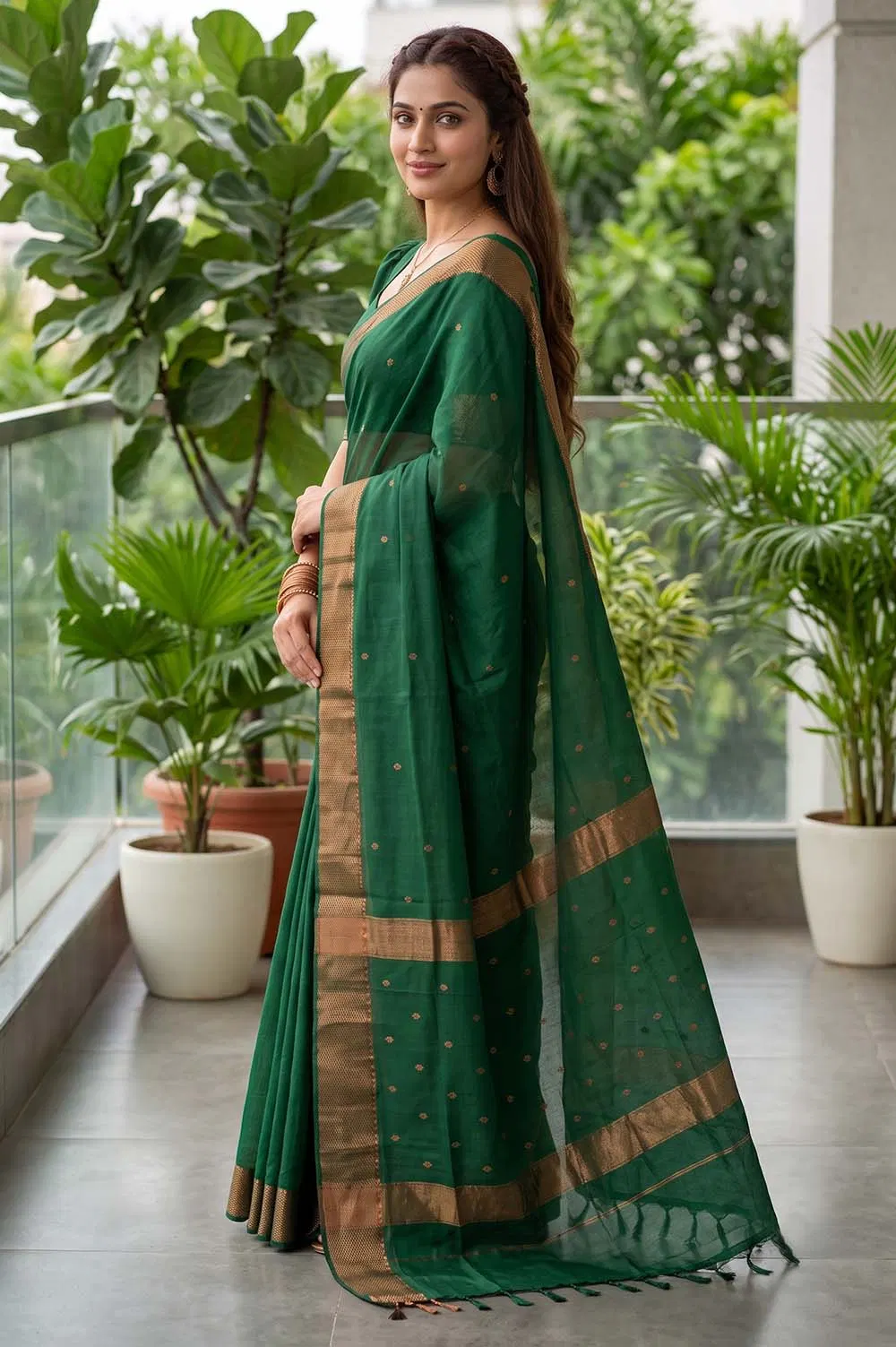 Maheshwar Handloom Cotton-Silk Saree