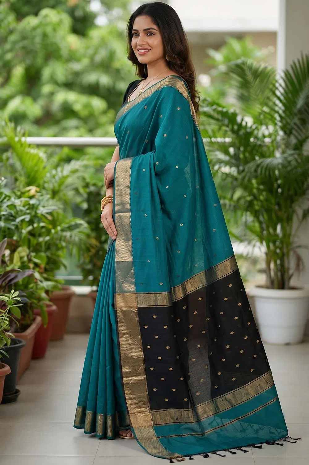 Maheshwar Handloom Cotton-Silk Saree