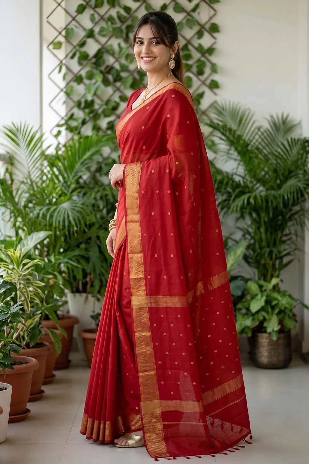 Maheshwar Handloom Cotton-Silk Saree