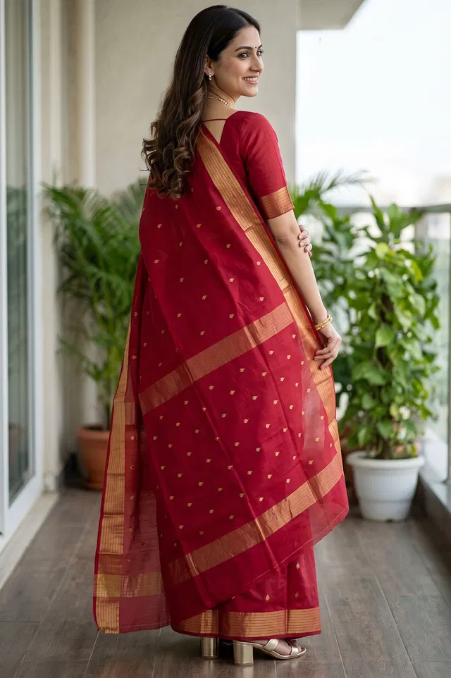 Maheshwar Handloom Cotton-Silk Saree