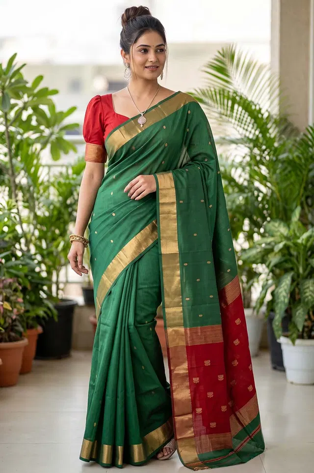 Maheshwar Handloom Cotton-Silk Saree