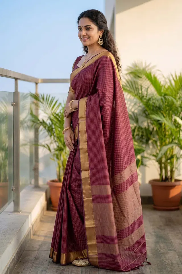 Maheshwar Handloom Cotton-Silk Saree