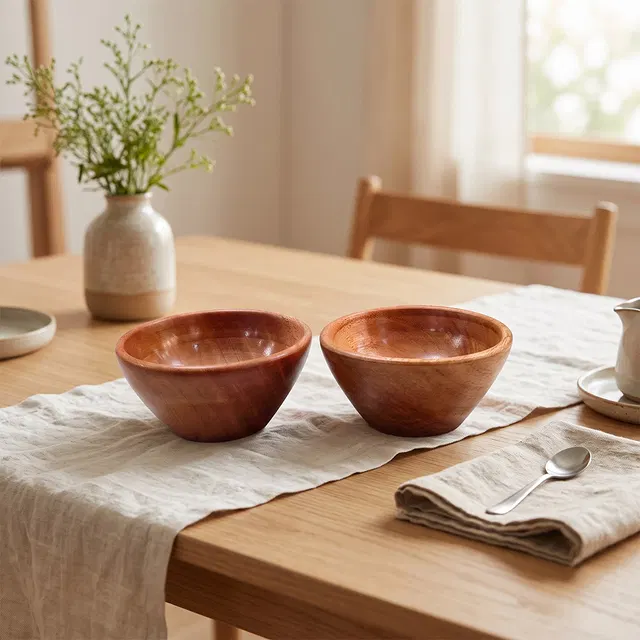 Udayagiri Wooden Cutlery - Neem Wood Bowl Set (4,6,8) Inch
