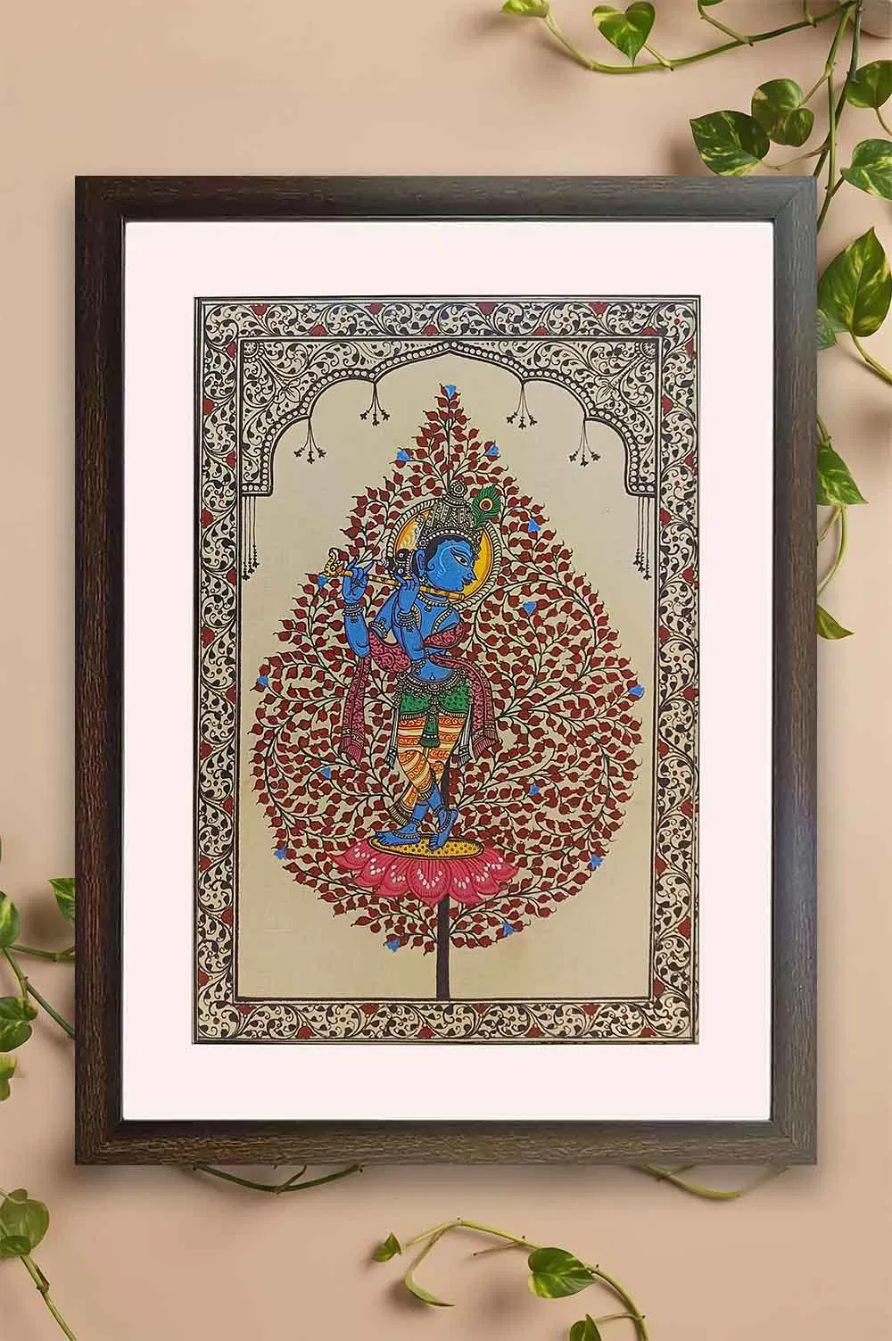 Tree of Life Orissa Pattachitra Krishna Painting (18*24) Inches