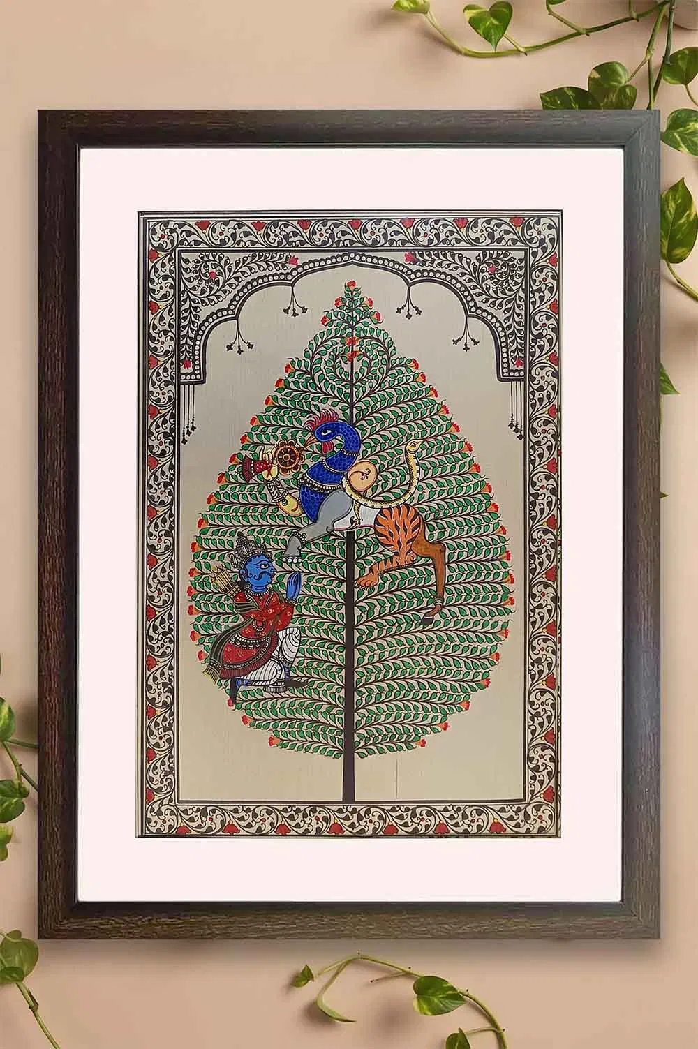 Orissa Pattachitra Tree of Life Nabagunjara Painting (1.5*2) Feet