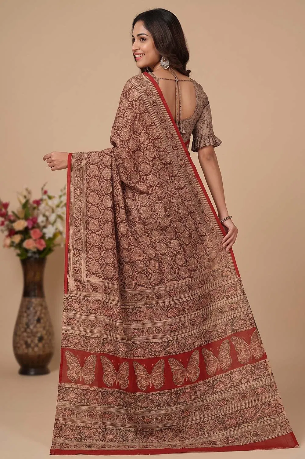 Hand Block Printed Machilipatnam Kalamkari Saree