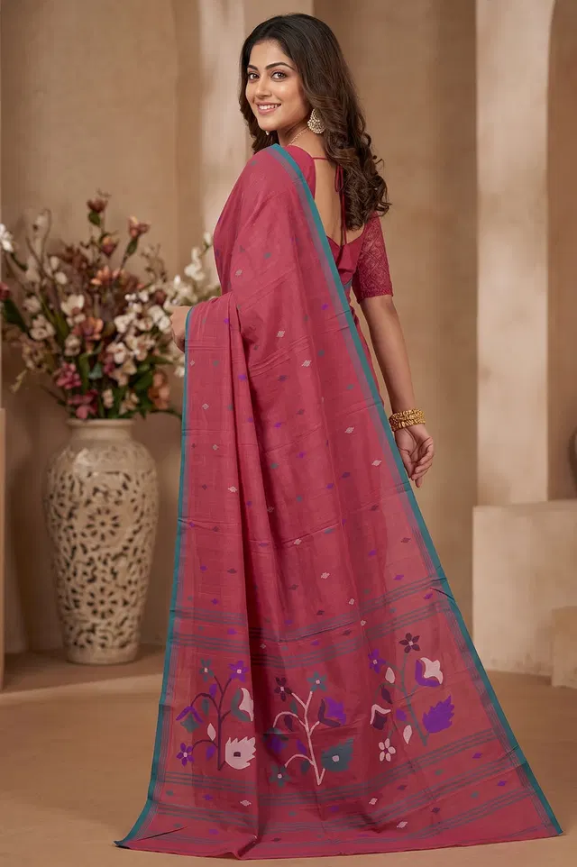 Jamdani Handloom Cotton Saree (No Blouse)