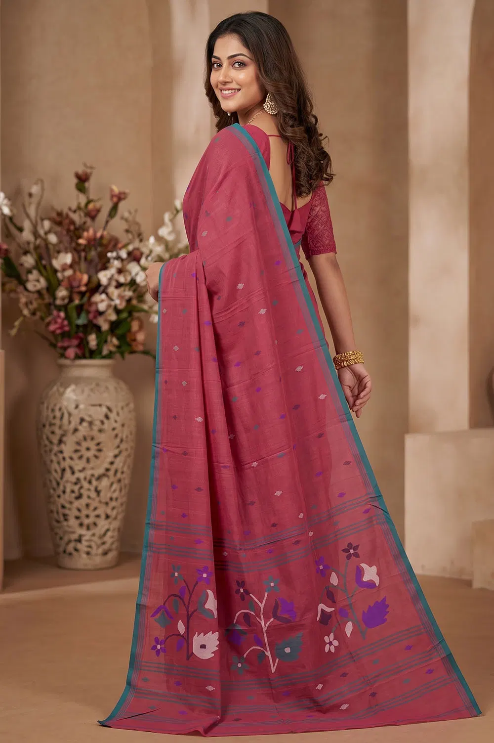 Jamdani Handloom Cotton Saree (No Blouse)