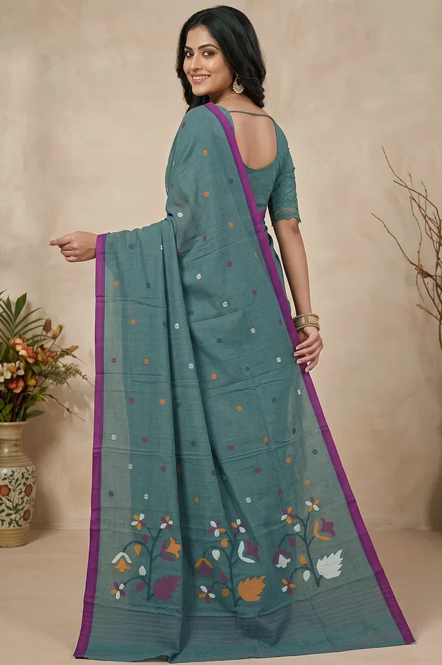 Jamdani Handloom Cotton Saree (No Blouse)