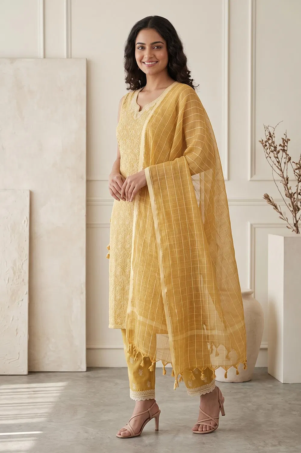 Lucknow Chikankari Hand Embroidered Salwar Suit Set