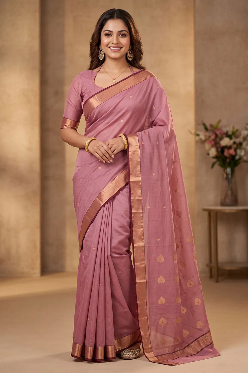 Chanderi Handloom Cotton-Silk Saree