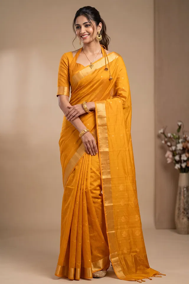 Chanderi Handloom Cotton-Silk Saree