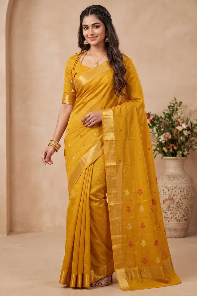 Chanderi Handloom Cotton-Silk Saree