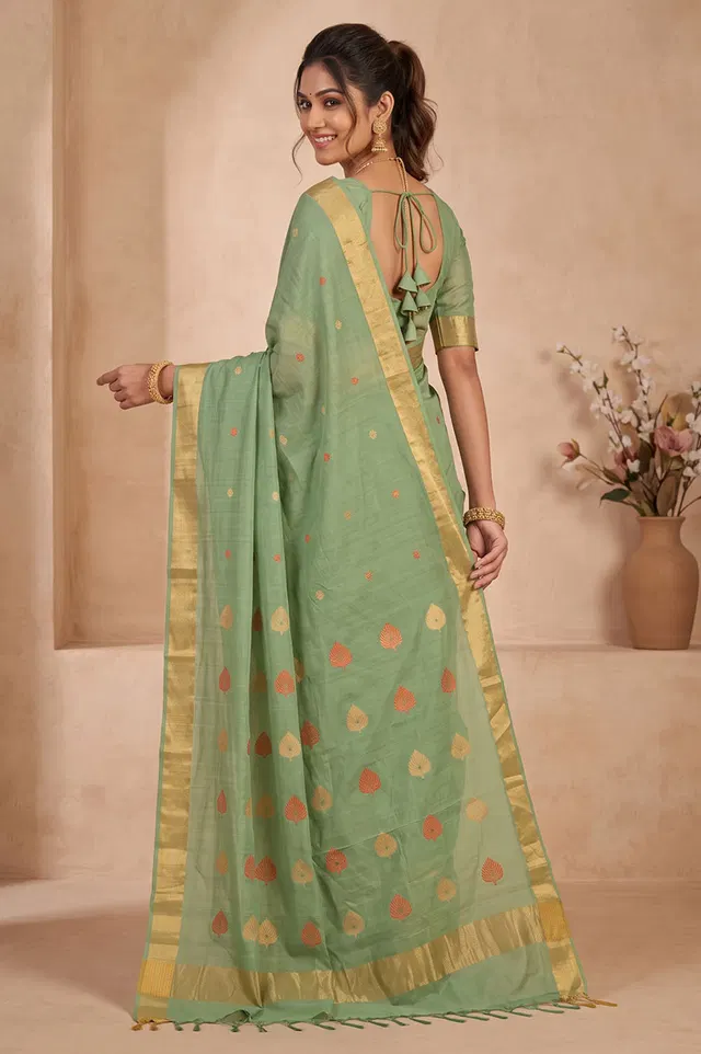 Chanderi Handloom Cotton-Silk Saree