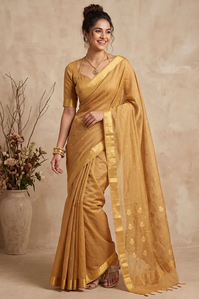 Chanderi Handloom Cotton-Silk Saree