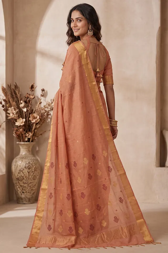 Chanderi Handloom Cotton-Silk Saree