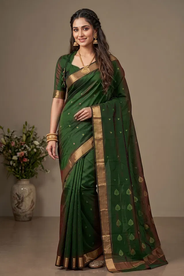Chanderi Handloom Cotton-Silk Saree
